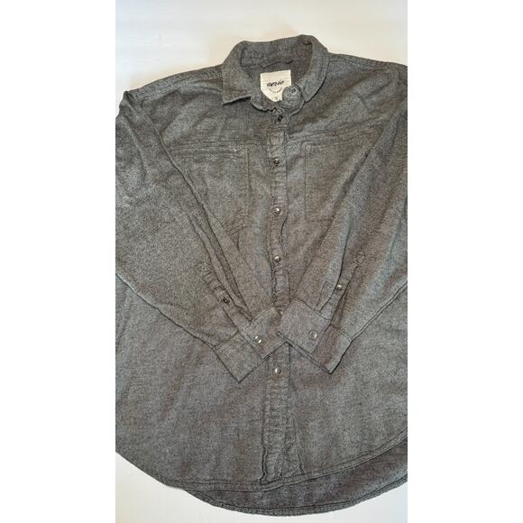 aerie Tops - Aerie Womens Button Front Shirt Gray Cotton Long Sleeve Casual Small